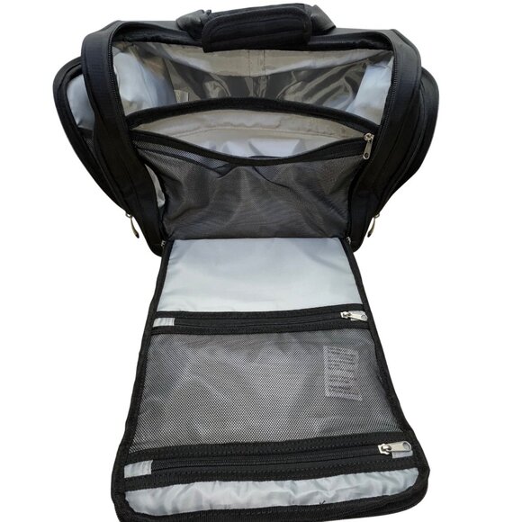 Ciao Unisex Black Nylon Under-The-Seat Spacious Rolling Travel Case - Picture 10 of 14